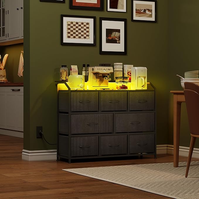 WLIVE Led Dresser for Bedroom, Wide Chest of Drawers for Hallway, 8 Fabric - Image 7