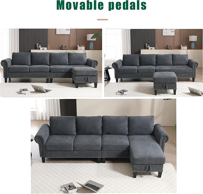 Ball & Cast 106" Convertible Sectional Sofa - Image 5