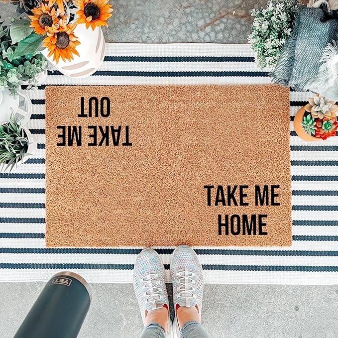 Funny Coir Doormat Take Me Home Take Me Out Front Door Mat Entryway Outdoor Mat - Image 5