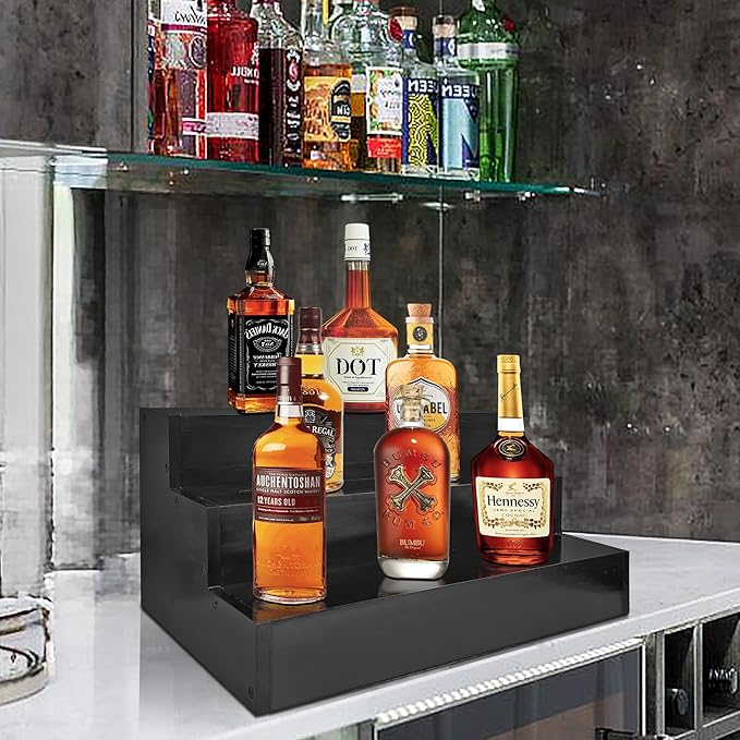 Royxen Wood Liquor Bottle Shelf 3 Tier Bar Shelf Freestanding Vintage Liquor - Image 7