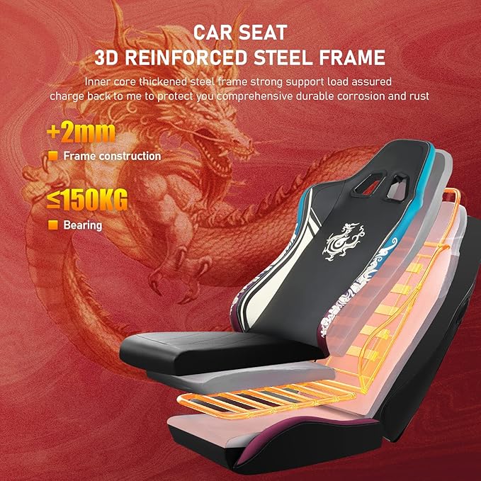GTPLAYER Gaming Chair with Bluetooth Speakers and Footrest, Dragon Series Video - Image 7