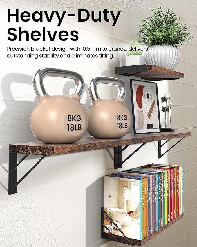 BAYKA Wall Shelves for Bedroom Decor, Floating Wall Shelves for Living Room - Image 6