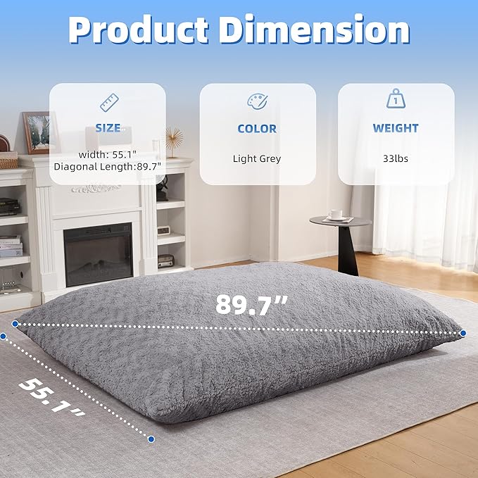 HABUTWAY 4 in 1 Bean Bag Chair, Giant Memory Foam Filling Bean Bag Sofa - Image 2