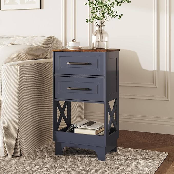 Tall Nightstand Set of 2 Side Table - Image 7