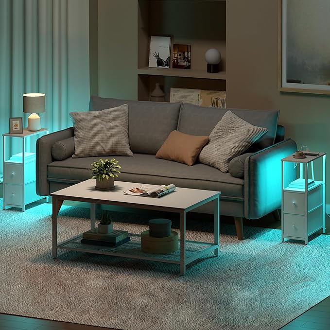 TUTOTAK Small Narrow LED End Table - Image 2