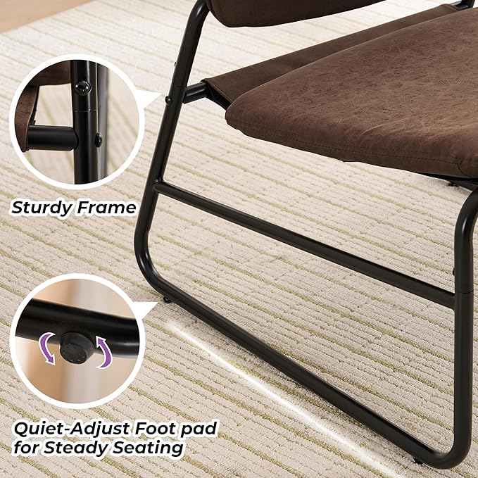 Modern Accent Chair Comfy Living Room Chair Armless Sling Accent Chairs - Image 9