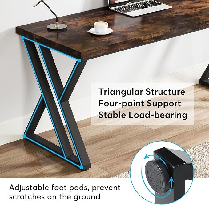 Tribesigns Writing Computer Desk, 55 inch Heavy Duty Study Desk - Image 9