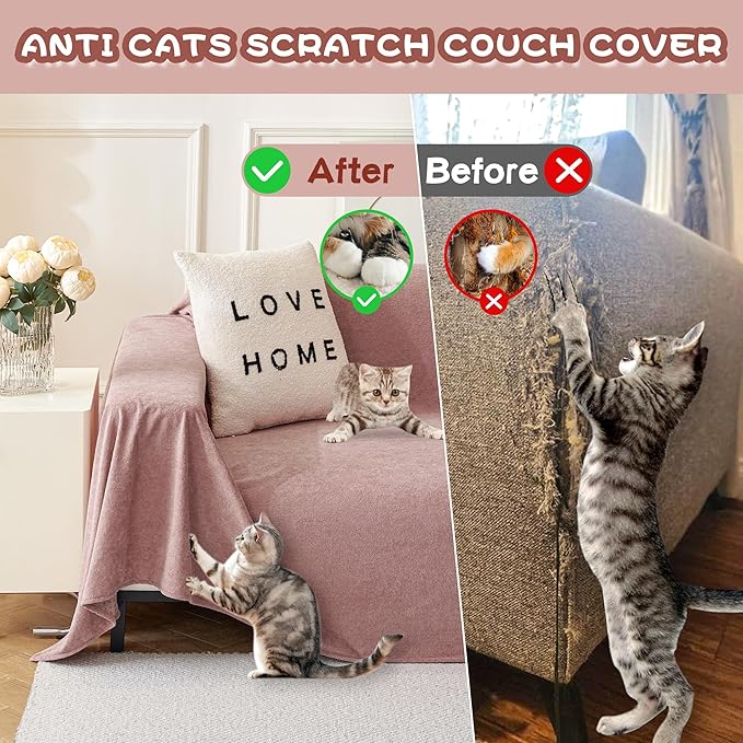 MYSKY HOME Pink Sofa Cover Couch Covers - Image 8