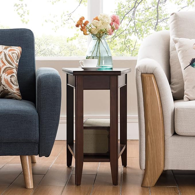 Laurent Solid Wood Recliner Wedge End Side Table - Image 12