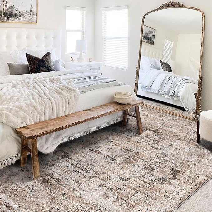 GENIMO 8x10 Area Rugs for Living Room, Machine Washable Non Slip Vintage Rugs - Image 3