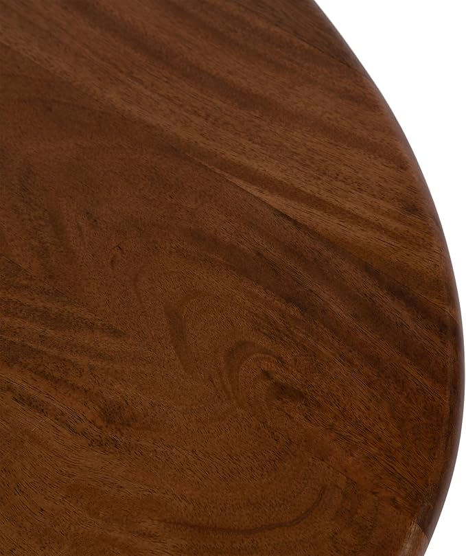Kate and Laurel Tortola Modern Irregular Round Side Table, Walnut Brown - Image 9