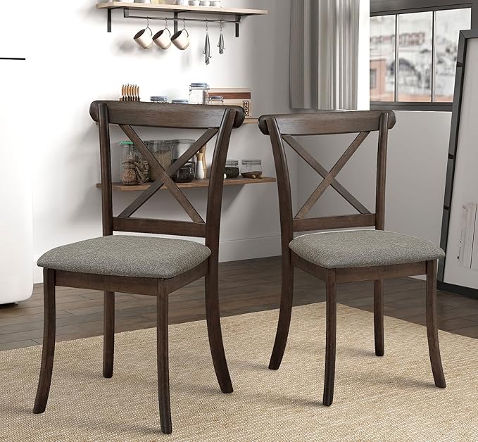 Wooden Dining Chairs Set of 2, Kitchen Chairs Upholstered Dining Chair by Unknown