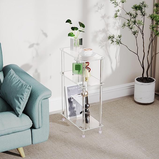 Clear Acrylic Narrow Side Table Set of 2 - Image 7