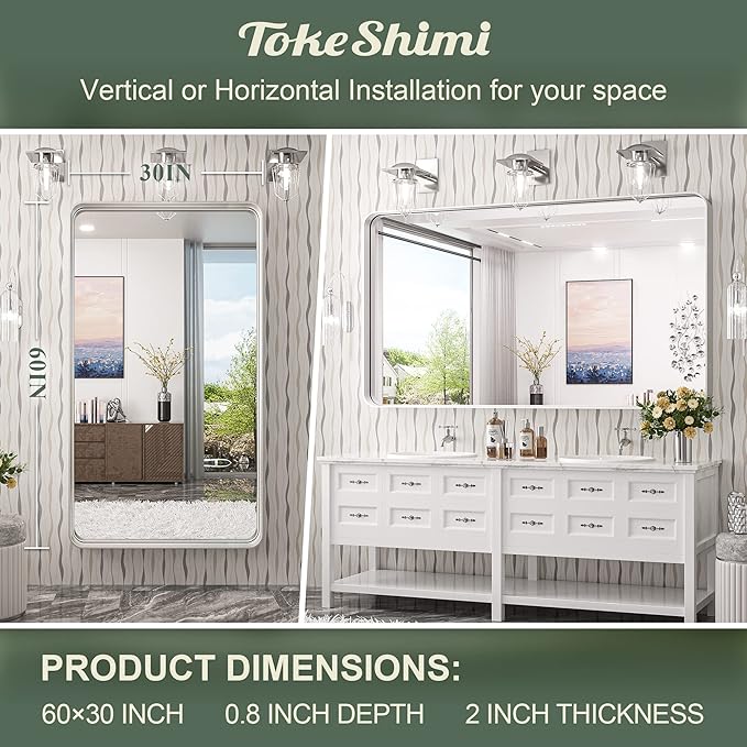 TokeShimi 60 x 30 Inch Wall Mirror - Image 5