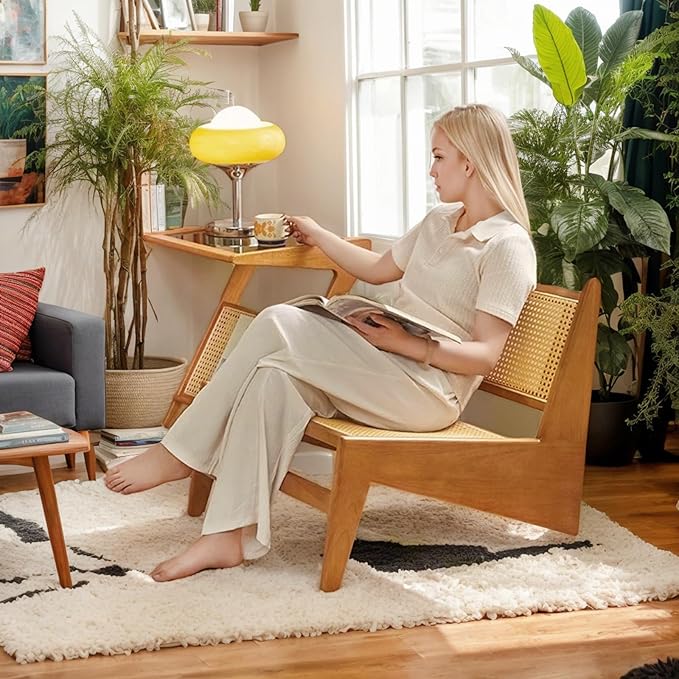 Rattan Chair 2Pcs, Mid Century Modern Accent Chair, Leisurely Reading Chair - Image 8