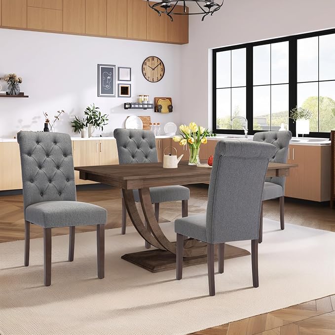 COLAMY Tufted Dining Chairs Set of 6, Parsons Dining Room Chairs Upholstered - Image 6