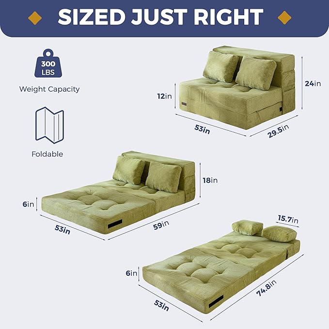 MAXYOYO Convertible Sofa Bed, Fold Out Sleeper Sofa - Image 2