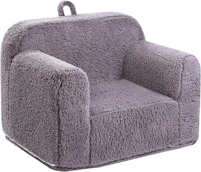 Kids Snuggly-Soft Sherpa Chair, Cuddly Toddler Foam Chair by MOMCAYWEX