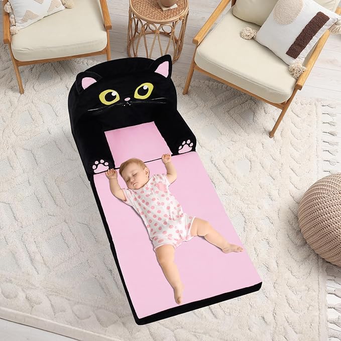 Kids Couch Comfy Foldable Kids Sofa to Lounger 2 in 1 Toddler Chair Plush Baby - Image 2