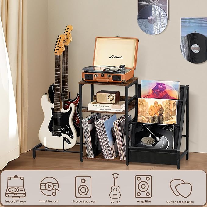 LELELINKY Record Player Stand, Adjustable Guitar Stand - Image 6