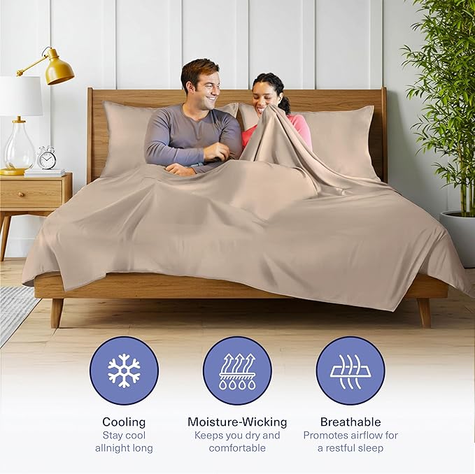 Kickoff Viscose Bamboo Sheets Full Size 4-pc 100% Organic Bamboo Viscose Bed - Image 3