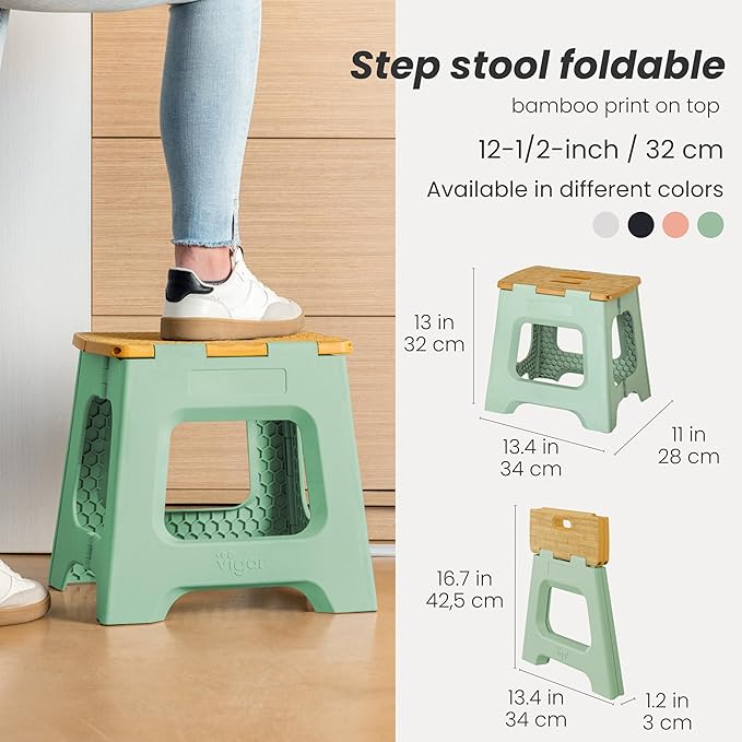 Vigar Compact Step Stool Foldable, 12-1/2-inch Step Stools - Image 2