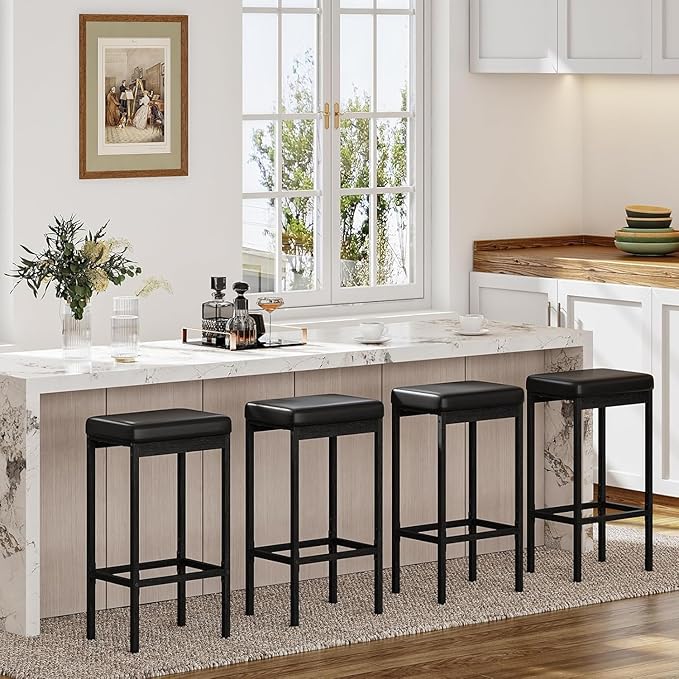 HOOBRO Bar Stools, 24.8-Inch Height Stools, Breakfast Bar Stools, Kitchen Stools - Image 6