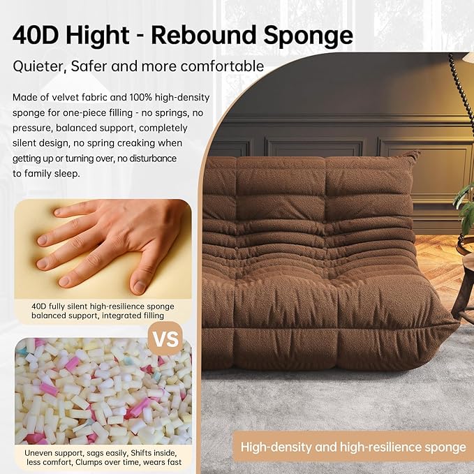 Bean Bag Chairs for Adults, BeanBag Reading Chair Memory Foam Couch 3-Seater - Image 4