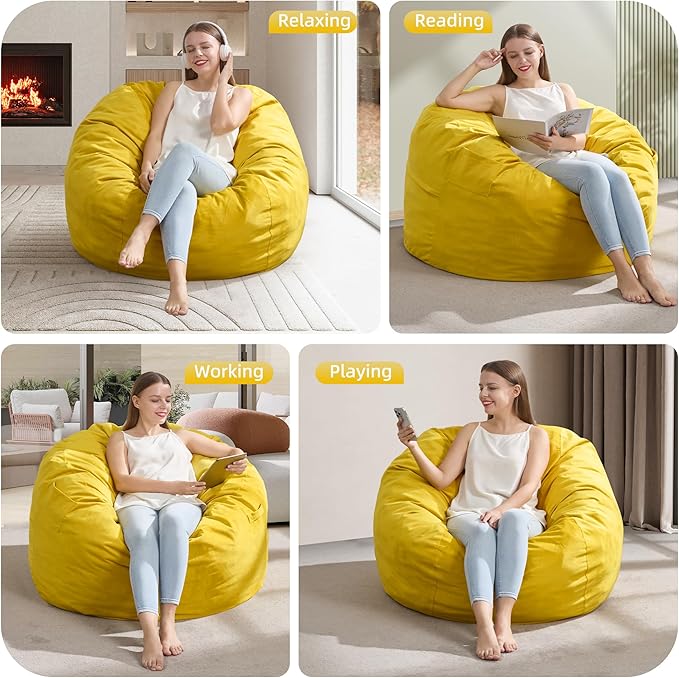 Hobestluk 3FT Bean Bag Chair Giant Bean Bag Chairs - Image 5
