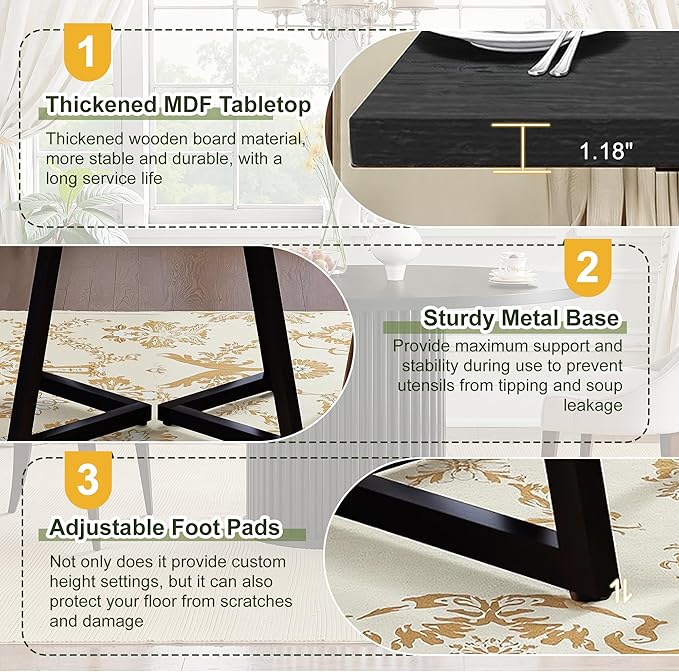 NicBex 31.5 Inch Square Dining Table - Image 3