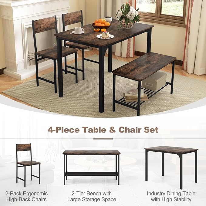 Giantex Dining Table Set for 4, Kitchen Table - Image 6
