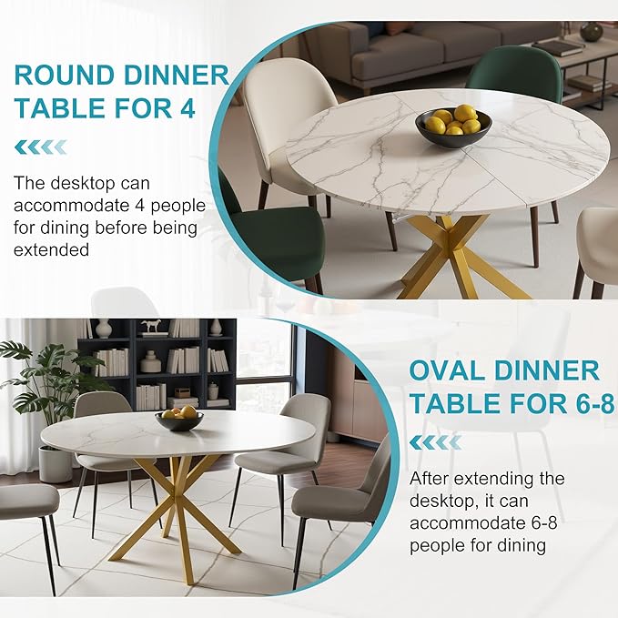 43"- 59" Extendable Dining Table - Image 5