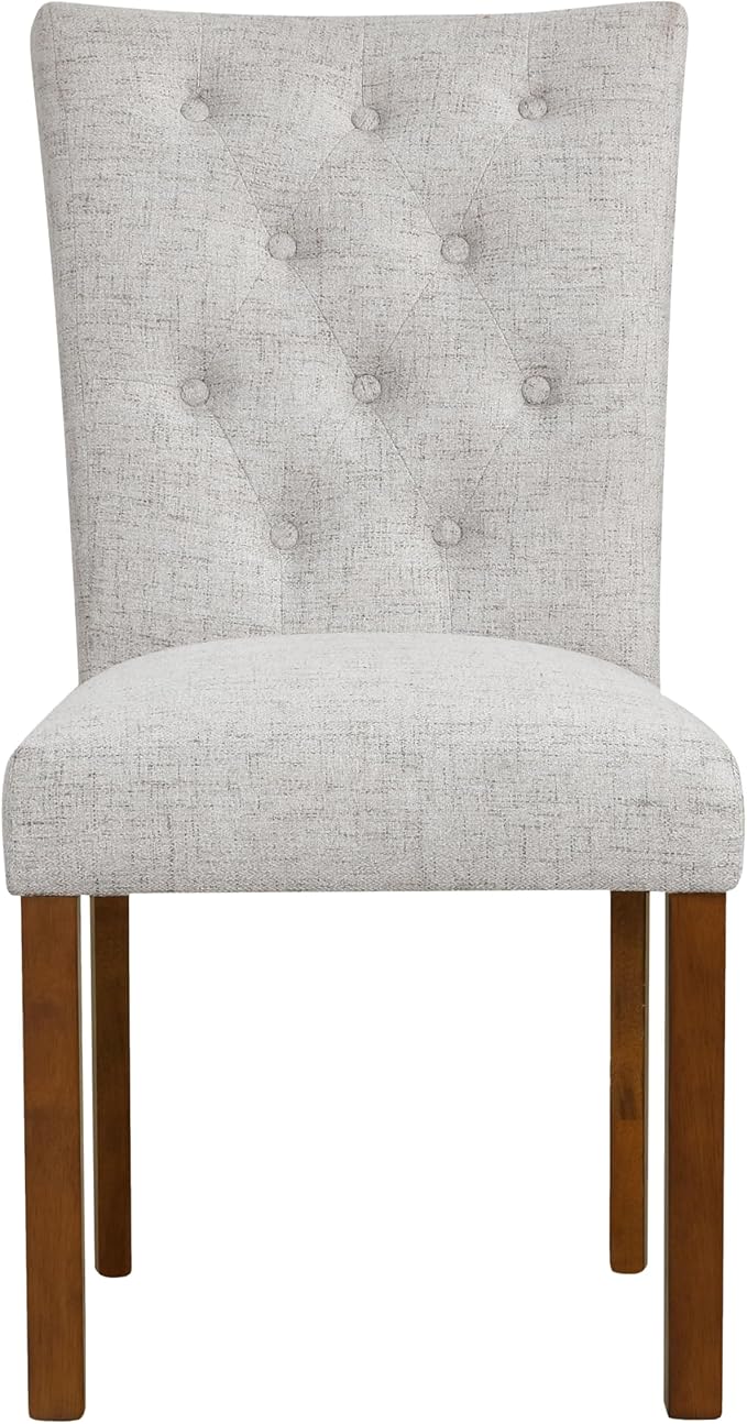 HomePop Button Tufted Fabric Dining Chairs - Image 4
