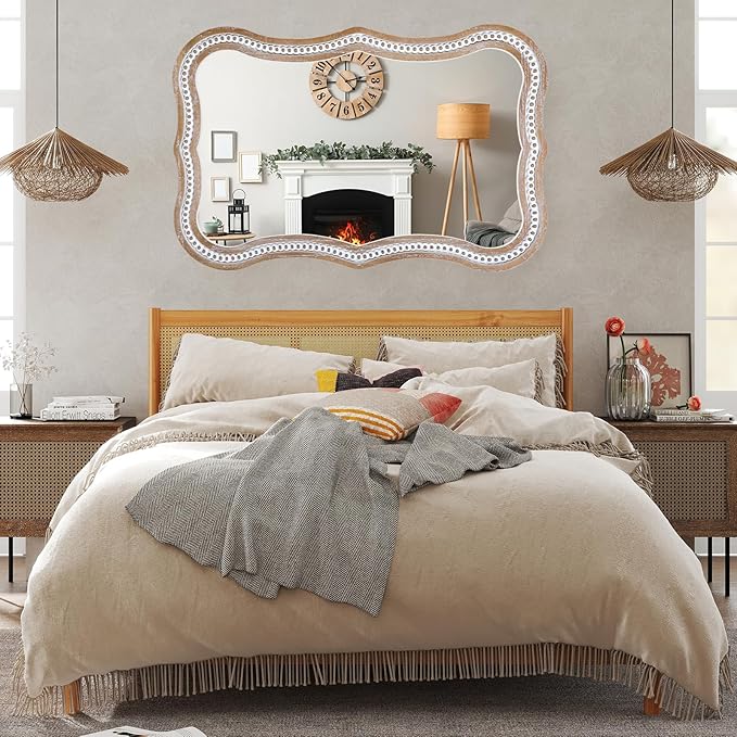 35" x 24" Rustic Farmhouse Mirror - Image 6