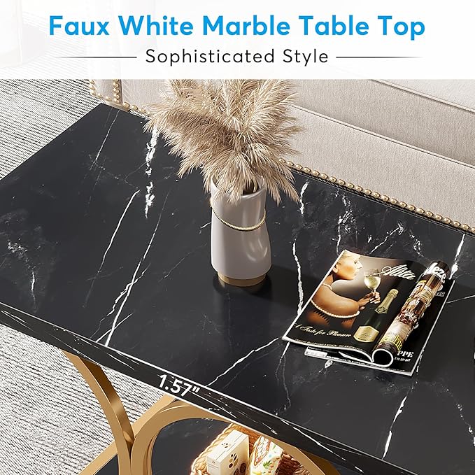 Tribesigns Rectangle Coffee Table, 47.24-inch Modern Coffee Tables - Image 5