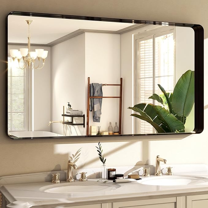 48"x30" Black Bathroom Mirror - Image 3