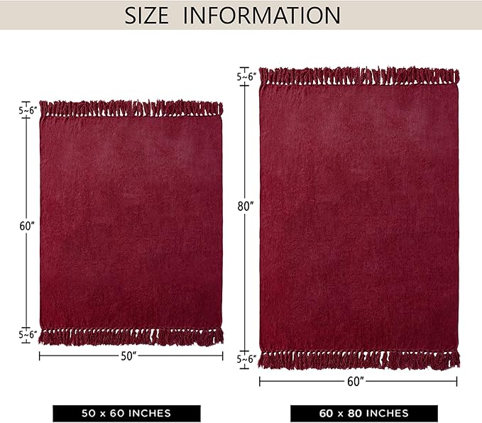 Chenille Throw Blanket for Couch 60"X 80" Twin, Soft Cozy Throws - Image 7