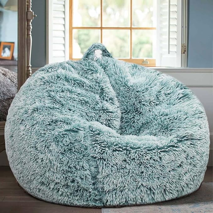 Fluffy Bean Bag Chair, 3FT Round Memory Foam Filled Bean Bag - Image 7