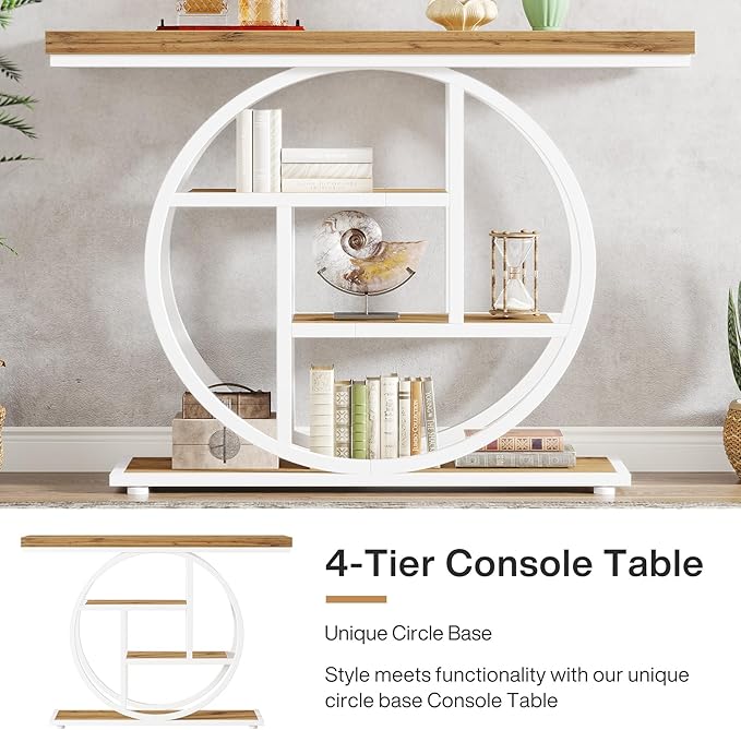 Tribesigns 41.3" Console Table, Industrial 4-Tier Sofa Table Entryway Table - Image 6