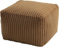 MeMoreCool Square Stuffed Pouf Ottoman Foot Rest, Stripe Furry Floor Pouf Foot by MeMoreCool