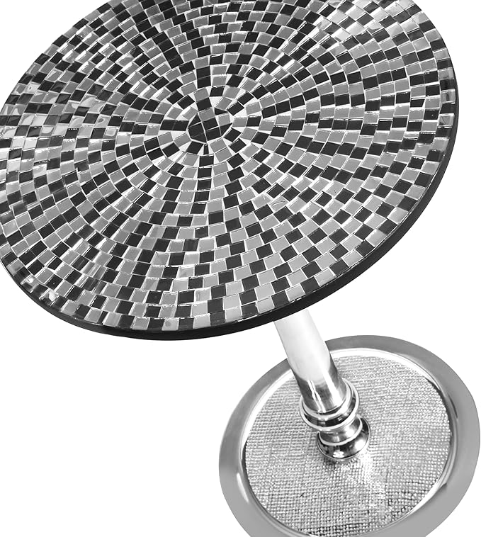 CLEENTABLE Mosaic Coffee Table Stylish Round End Table - Image 6