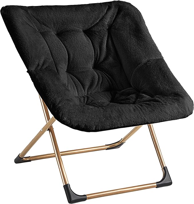 Comfy Oversized Saucer Chair, Soft Faux Fur Reading Lounge Chair by Youtanic