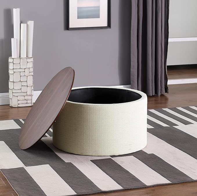 HomePop Modern Fabric Storage Ottoman - Image 5