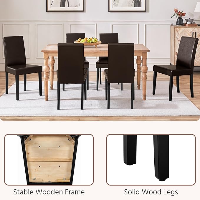 Yaheetech Dining Chairs Set of 2 Faux Leather Modern Dining Room Chairs - Image 8