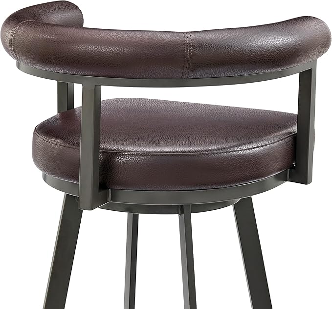 Armen Living Magnolia Swivel Bar Stool in Brown Metal - Image 8