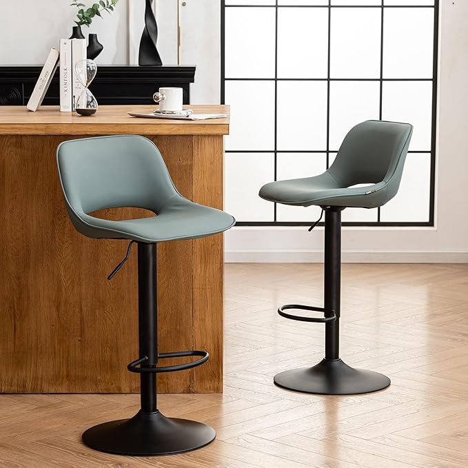 YOUNIKE Bar Stools Set of 2 Modern Swivel Barstools, Adjustable Counter Height - Image 8