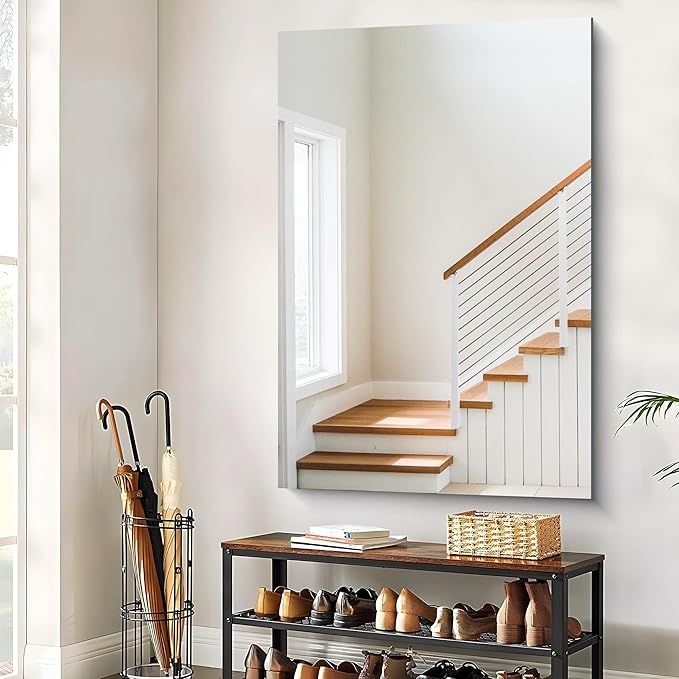 Large Frameless Mirror, 55x36 Frameless Bathroom Mirrors - Image 6