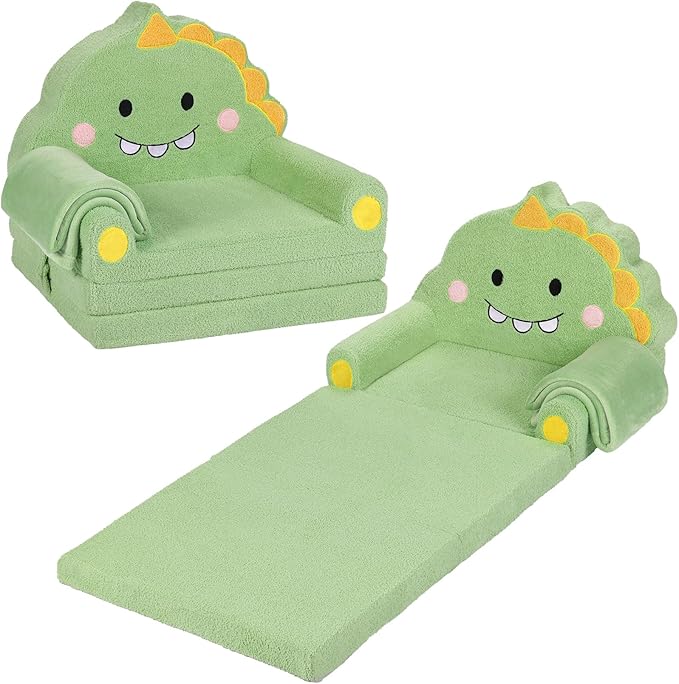 Kids Couch, 2-in-1 Soft Toddler Couch Fold Out by Unknown