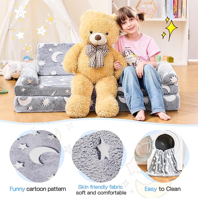 IFNOW Modular Kids Play Couch, Toddler Couch Kids Sofa, Child Sectional Sofa - Image 4