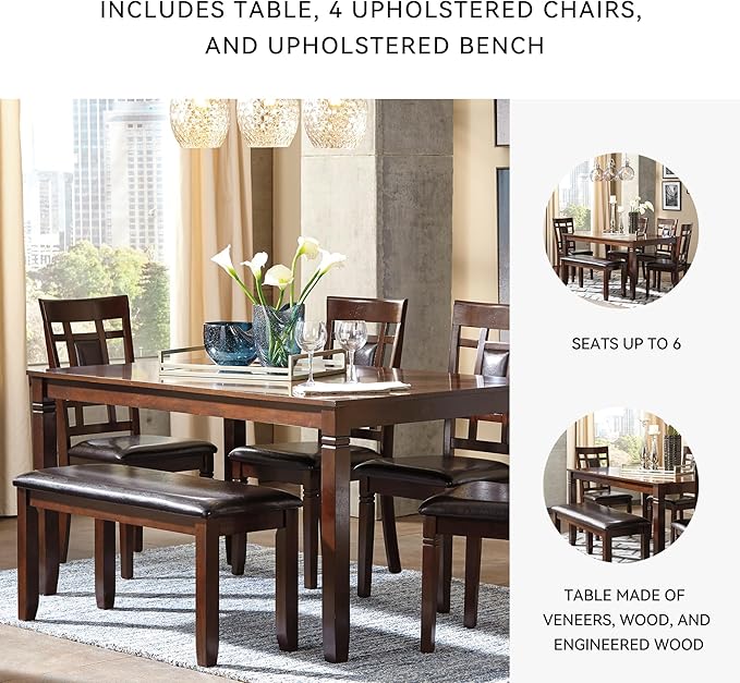 Signature Design by Ashley Bennox Dining Room Set, Includes Table, 4 18" Chairs - Image 4